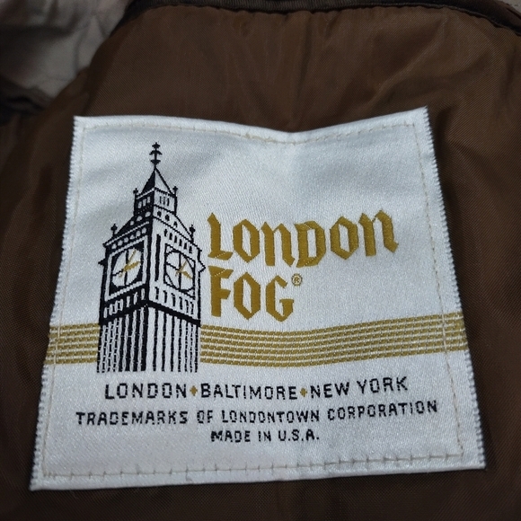 London Fog Men's Brown Tan Removable Liner Trench Coat Size 42 - Picture 13 of 13